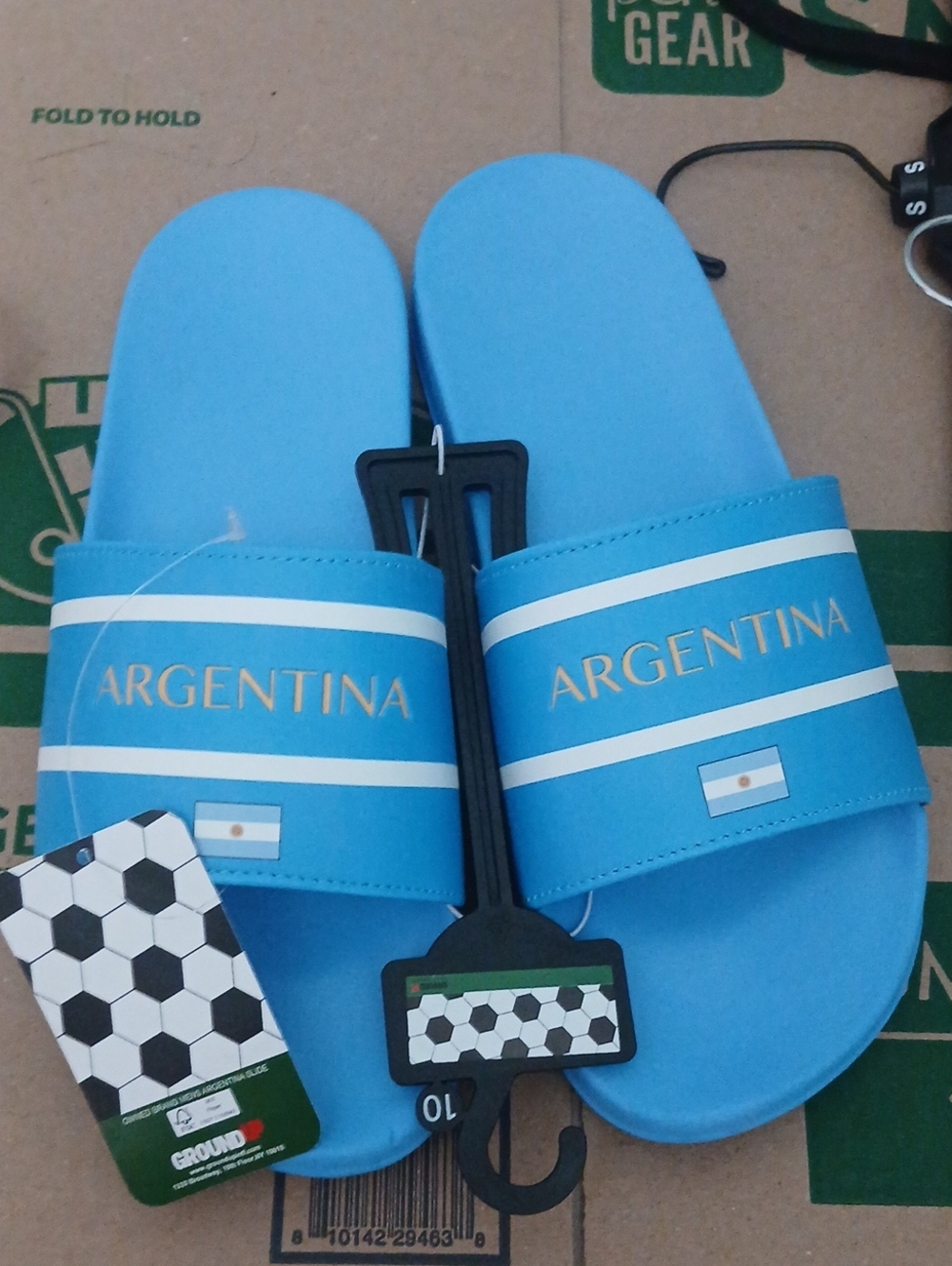 Mens Size 10 Argentina Blue Slide Sandals